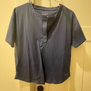 Alta Navy Short Sleeve Scrub Top